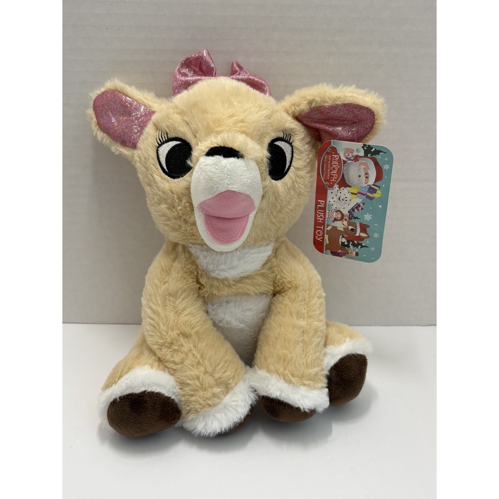 Rudolph the Red Nosed Reindeer Clarice Plush Toy Factory 2021 Pink Bow 9-10"
